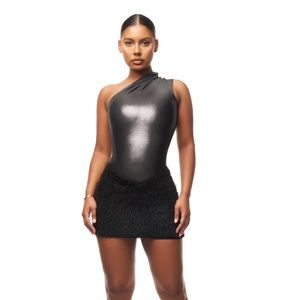 KAIBU MINI SKIRT - BLACK SESAME Sz M